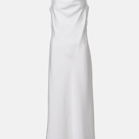 Pearl-embellished slip midi dress - Picture 4 of 6